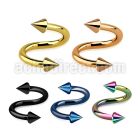 spetcn25 anodized surgical steel spiral with two 2 5mm cones