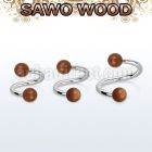 spsw5 organic spiral w 316l steel post w 2 5mm sawo wood balls