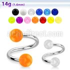 spuv 316l steel spiral with two 5mm acrylic balls