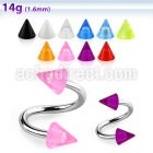 spuvcn4 316l steel spiral with two 4mm uv cones