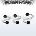spwk5 organic spiral w 316l steel post w 2 5mm black horn ball