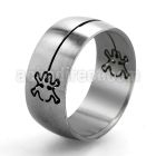 sr11 matte steel cutting ring with cut out skull crossbones
