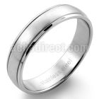 sr149 matte stainless steel engravable ring with lined edge