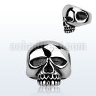 sr171 high polished stainless steel big skull ring
