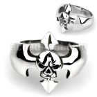sr339 316l steel ring with small skull high polished finish