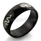 srb34 black stainless steel ring with chinese dragon design