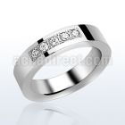 src9 stainless steel classic band ring with 5 crystals