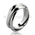 srm3 high polisdhed stainless steel 3 band interlocking ring