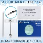 sset06 professional piercing kit steel tongue barbell needles