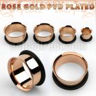sttpg rose gold pvd plated steel single flare flesh tunnel