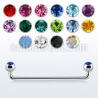 sub2cx 45 316l steel industrial surface barbell w bezel balls