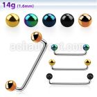 sudbt3 90 polished steel surface barbell with 3mm black balls