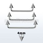 sudcn4 90 316l steel industrial surface barbell w 4mm cones