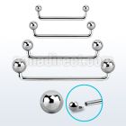 sudib internal steel surface barbell w 2 3 to 5mm balls