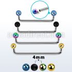 suditb4 internal steel surface barbell w 2 4 mm pvd plated balls