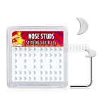 sxvmo 925 sterling silver nose studs flat moon top 52