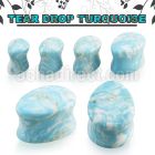 tgsc turquoise double flare saddle plug teardrop shape