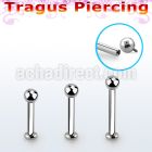 tlbbin3 316l steel internally threaded tragus labret 3mm ball
