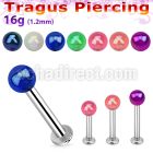 tlbuvab3 316l steel tragus labret 16g w a 3mm ab coated ball