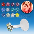 trgs19 bioflex tragus piercing w silver top crystal flower