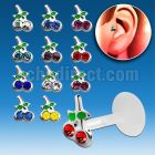 trgs2 bioflex tragus piercing w a silver cherry top w crystals
