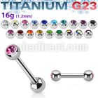 ubbe2c titanium g23 barbell bezel set jewel balls