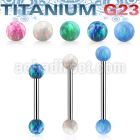 ubbeop4 titanium g23 barbell 16g 4mm synthetic opal balls
