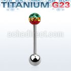 ubbfr5r titanium g23 barbell w 5mm rasta ferido ball