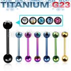 ubbtc titanium g23 tongue barbell w 6mm jewel steel ball