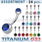 ublk20a bulk of titanium g23 2 jewel banana w 5 8mm bezel balls