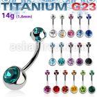 ubn2cgmj titanium g23 banana w 8mm bezel jewel 5mm multi jewel