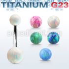 ubn2opg titanium g23 belly banana w 5 8mm synthetic opal balls
