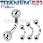 ubnb5 titanium g23 banana 14g two 5mm balls