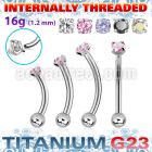 ubnbin12 titanium g23 banana 16g round cz ball internal