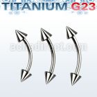 ubnecn titanium g23 eyebrow banana with two 3mm cones