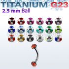 ubnemj25 titanium g23 circular barbell w 2 5mm multi jewel ball