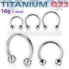 ucbeb titanium g23 circular barbell with 3mm balls