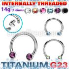 ucbfbih titanium g23 circular barbell flat crystals internal