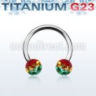 ucbfr5r titanium g23 circular barbell w 5mm rasta ball