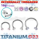 ucbin12 titanium g23 circular barbell 16g color cz internal