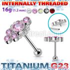 uhein28 titanium barbell 16g cz cluster lower ball internal