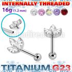 uhein30 titanium g23 barbell leaf marquise cz ball internal