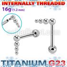 uhein52 titanium barbell descending bead balls ball internal