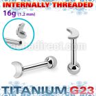 uhein5 titanium g23 internally threaded barbell 3mm flat