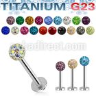 ulbfr4s titanium g23 labret with 4mm multi crystal ball