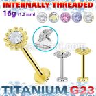 ulbin16 titanium g23 labret flower top cz balls internal