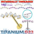 ulbin27 titanium labret five prong cz curve top internal