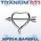 unpsh12 heart shaped nipple shield w titanium g23 arrow barbell