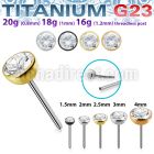 upinz titanium g23 threadless push pin top bezel set cz