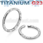 usgsh25 titanium hinged segment ring cnc cz diamond pattern